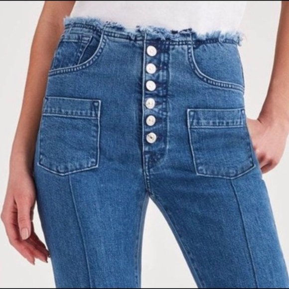 Marques Almeida x 7FAM High Waist Flare Blue Jean. Size 25. Classy Rare - Picture 3 of 9